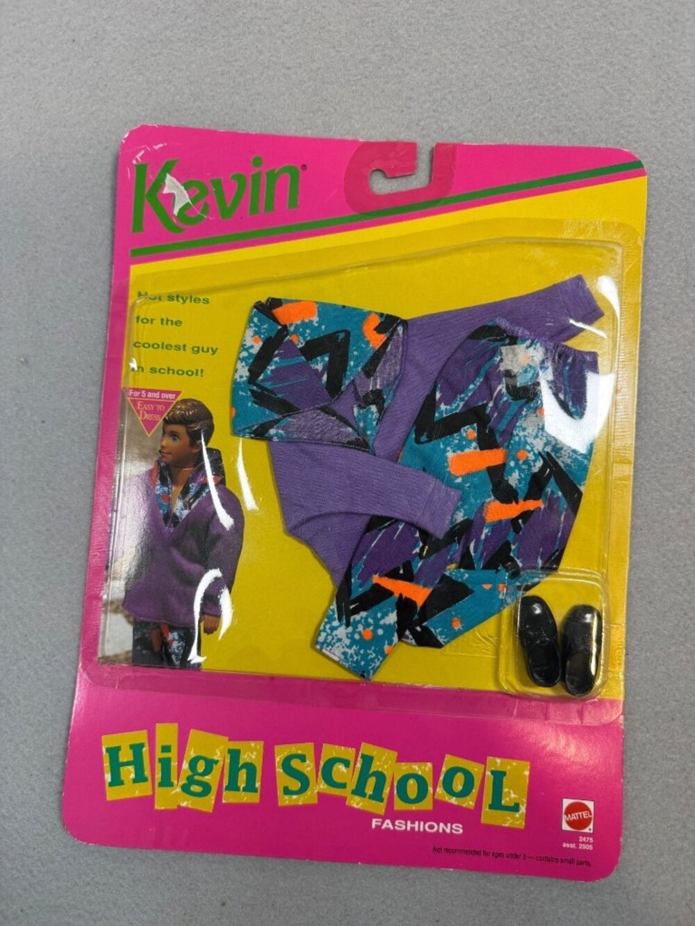 Mattel Kevin High School Fashion Doll Outfit Accessory Set Purple Abstract NWB